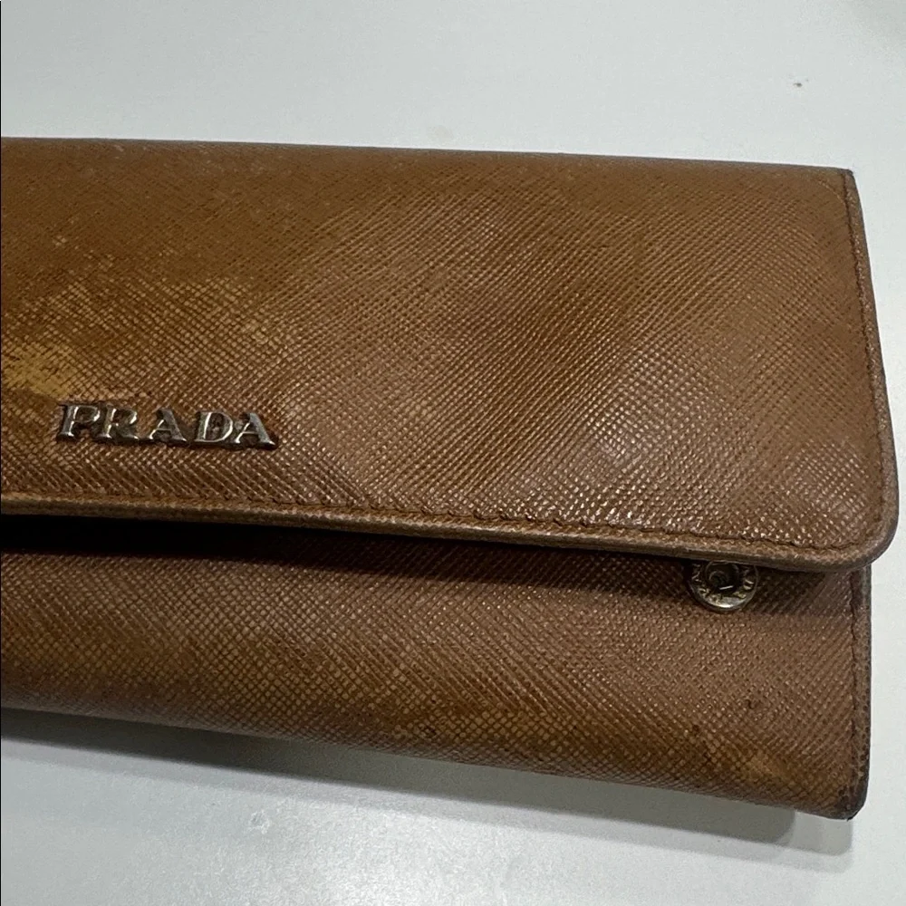 Prada Tan Leather wallet